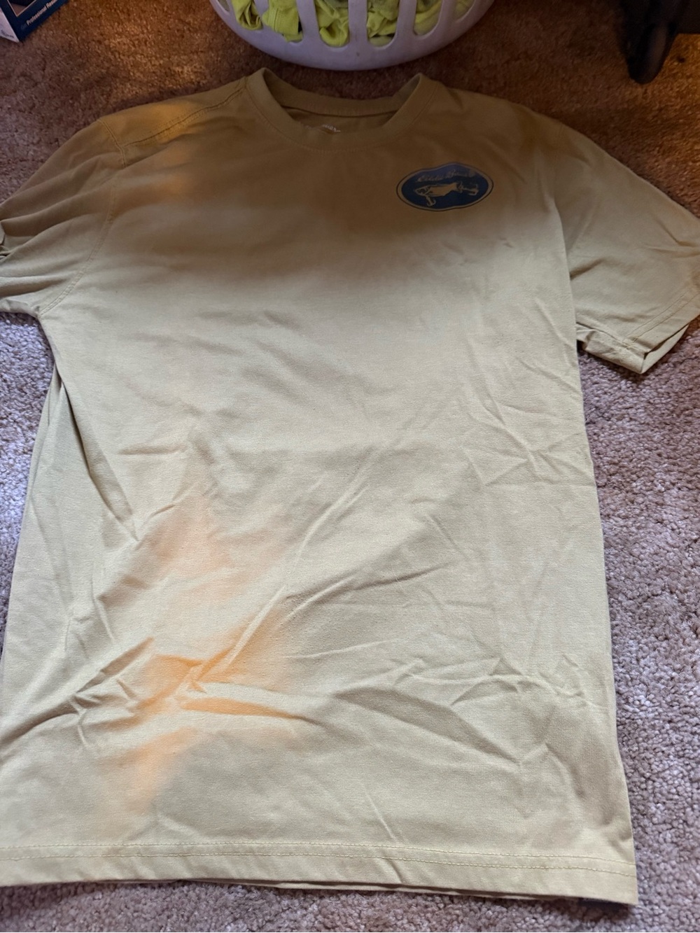 Eddie Bauer Men's Short-Sleeve Crew Neck Shirt in Light Yellow